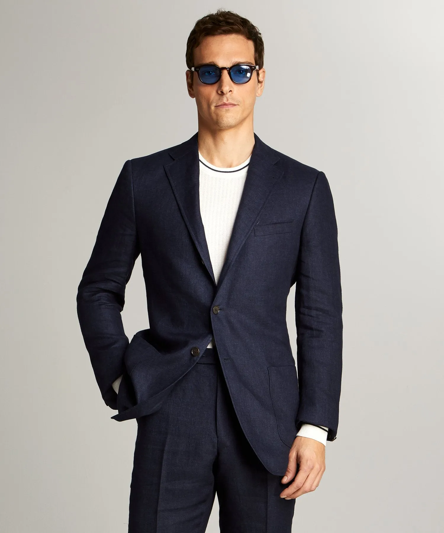 Linen Sack Suit in Indigo