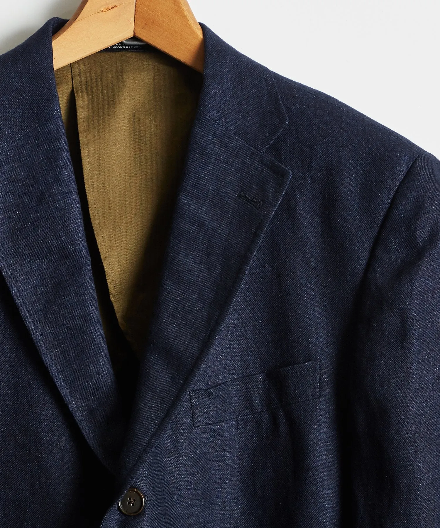 Linen Sack Suit Jacket in Indigo