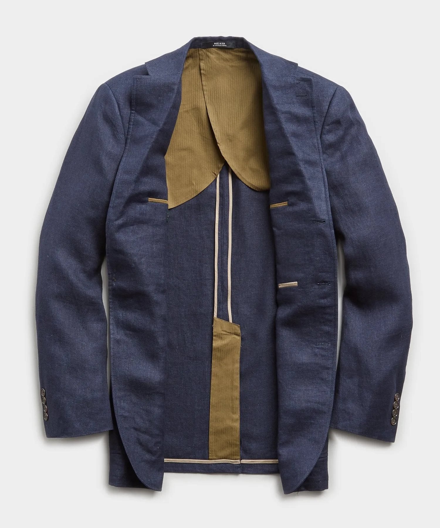 Linen Sack Suit Jacket in Indigo