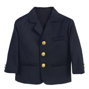 Little Boys Navy Golden Buttons Special Occasion Blazer 2-7