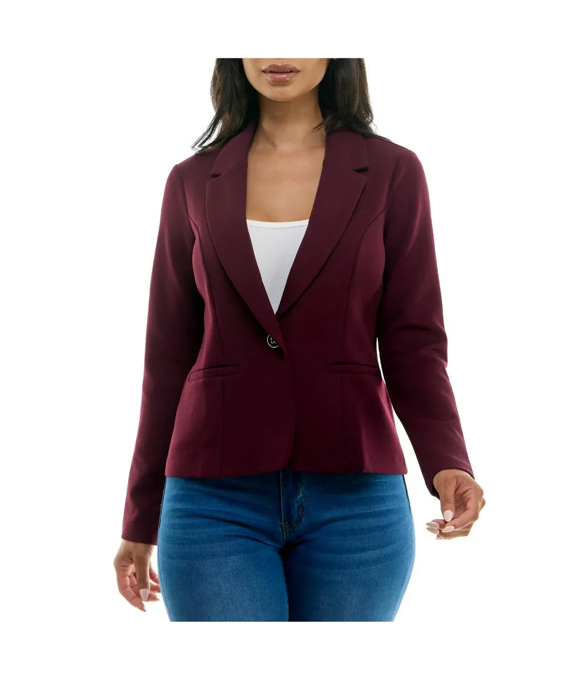 Long  Sleeve Crop Blazer Crisp Berry