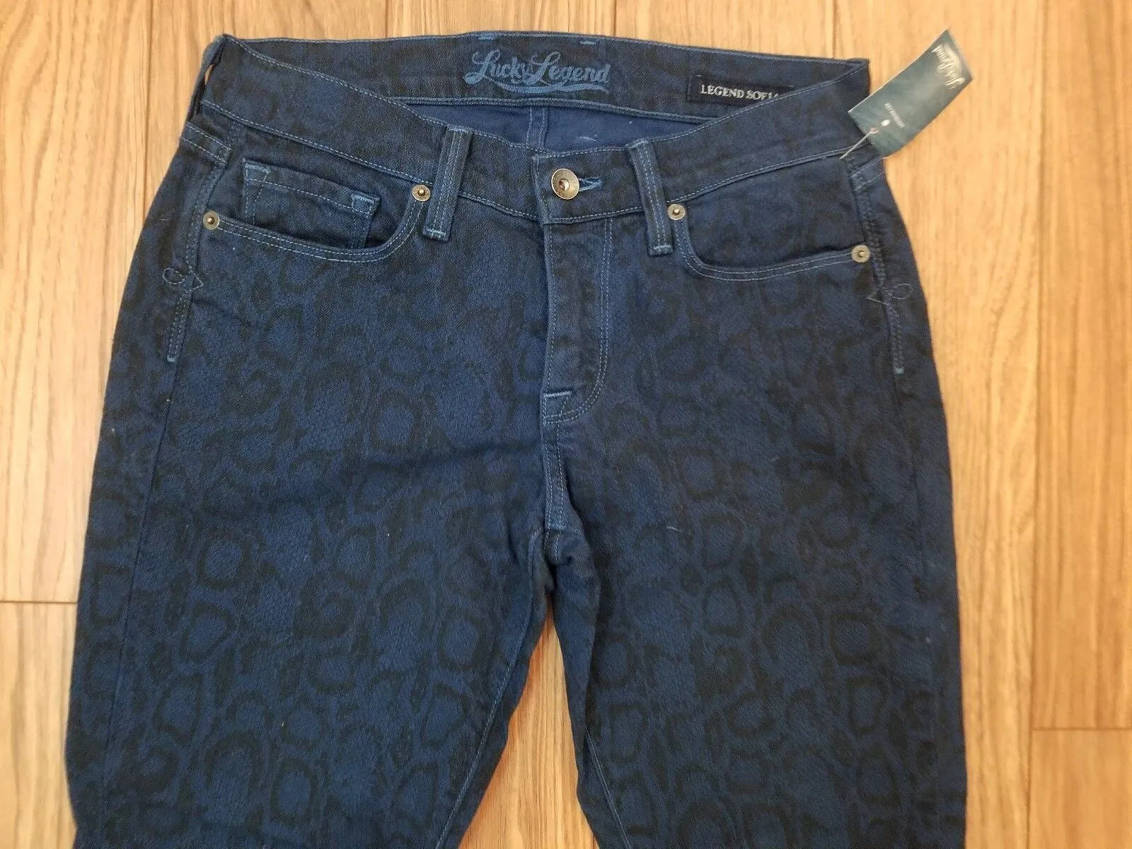 Lucky Legend Women's Sofia Blue & Black Snake Print Skinny Jeans Size 26