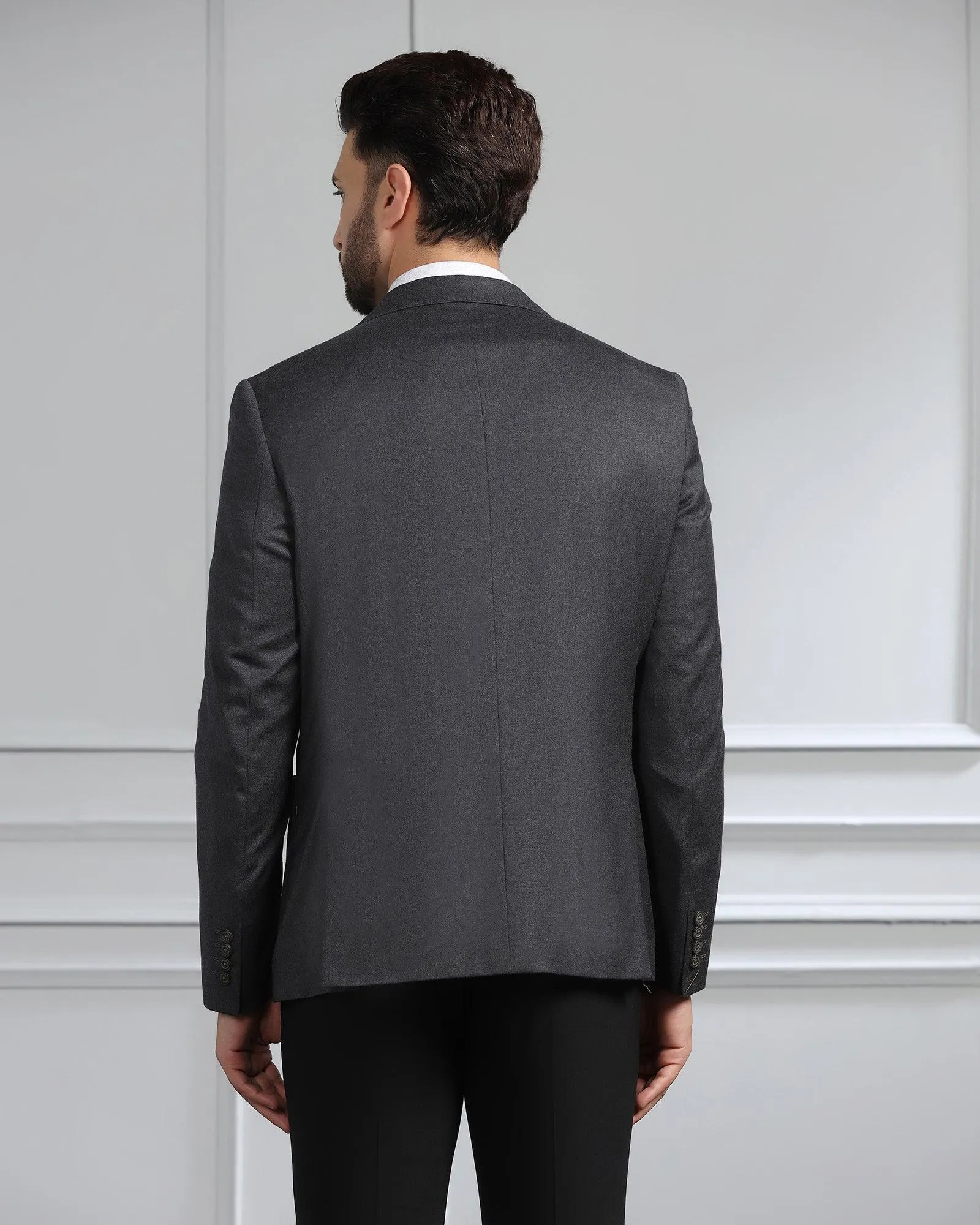 Luxe Formal Grey Solid Blazer - Rafa