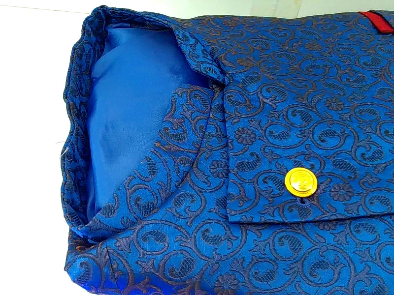 Men's Blue Paisley Regular Fit Blazer - Size 42