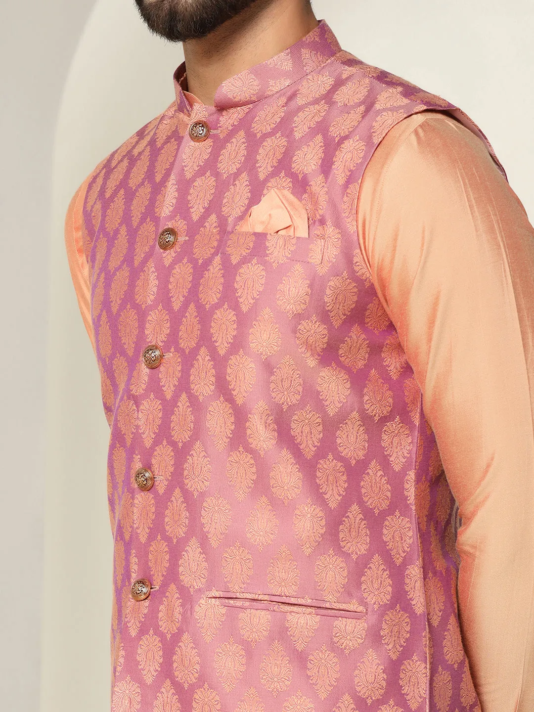 Men's Coral Nehru Jacket (Set of 1)