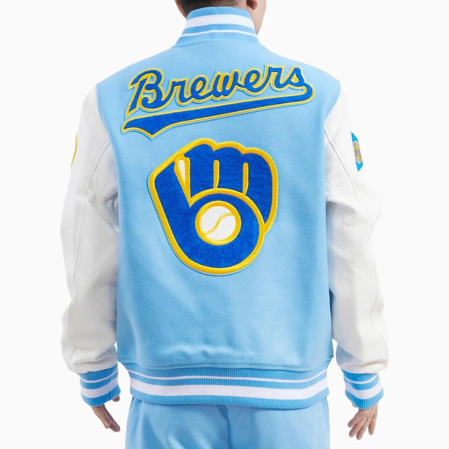 Men's Milwaukee Brewers Retro Classic Rib Wool Varsity Jacket