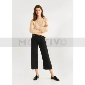 MNG Black Culotte relaxed jeans