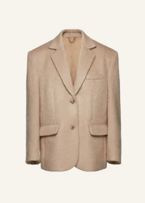 Mohair classic oversized blazer in beige