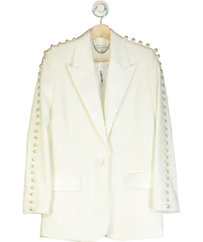 Nadine Merabi Charlotte White Pearl embellished Blazer UK 6