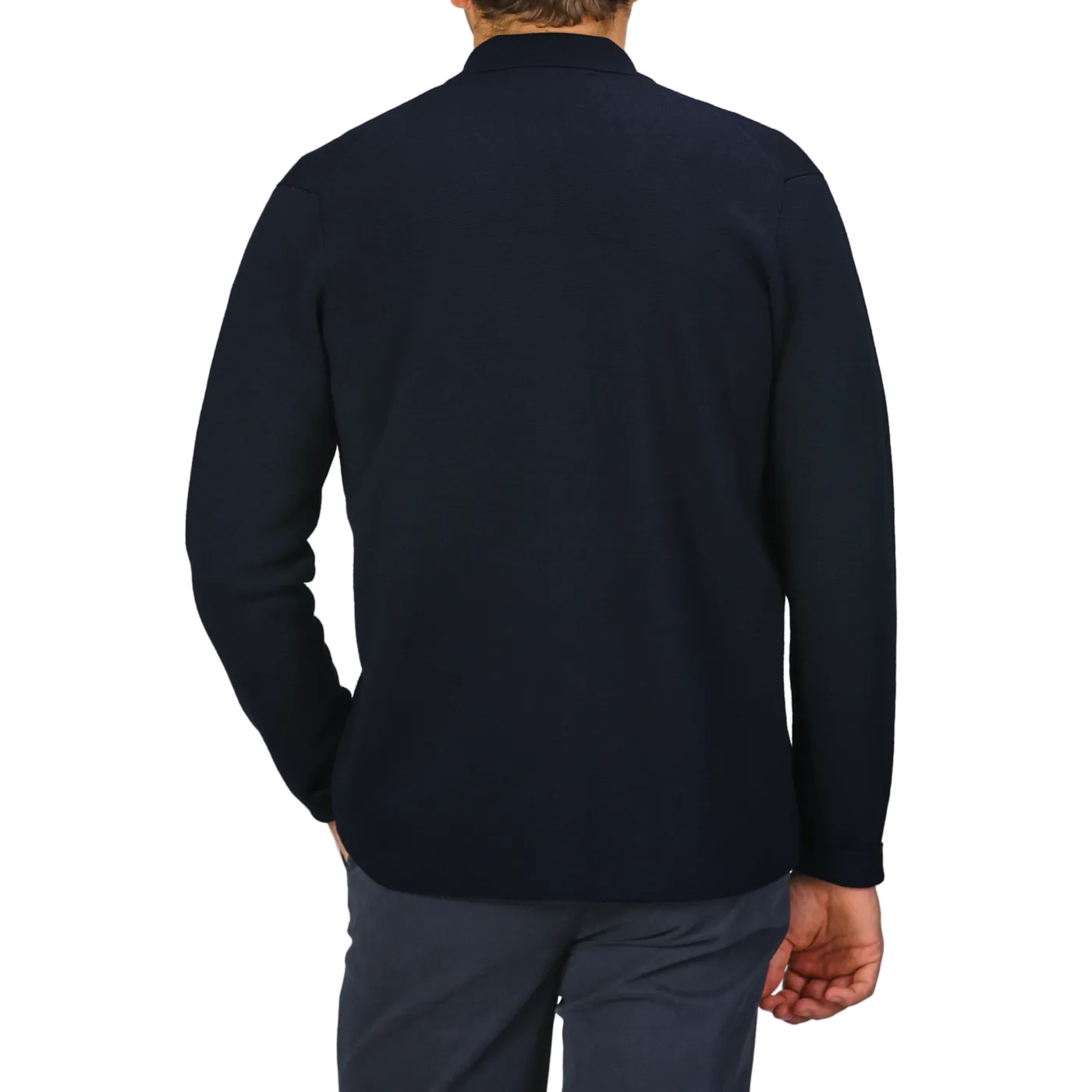 Navy Blue Extrafine Merino Field Jacket