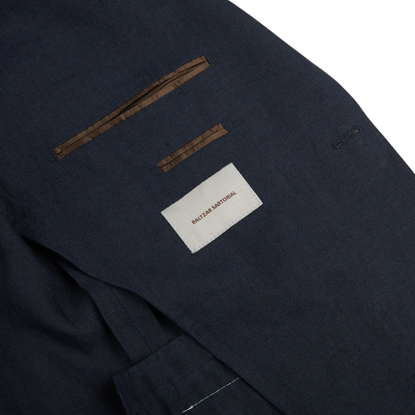 Navy Blue Pure Linen Suit Jacket