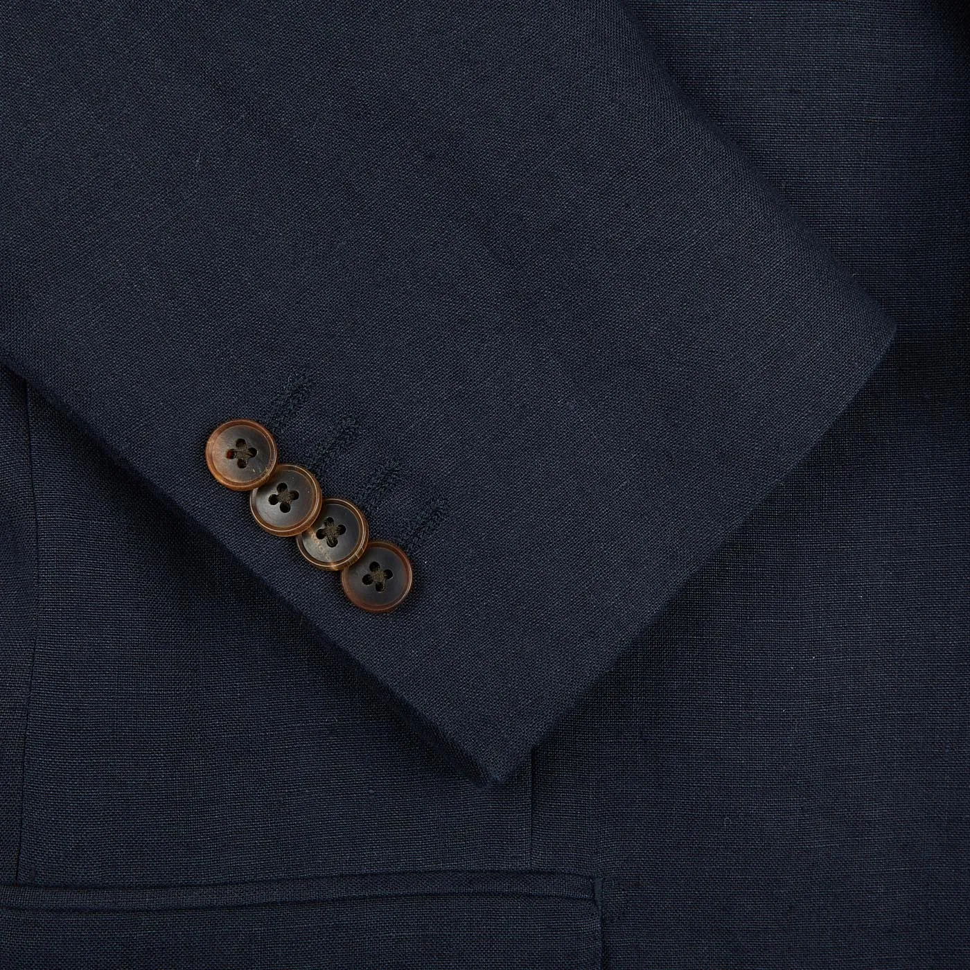 Navy Blue Pure Linen Suit Jacket