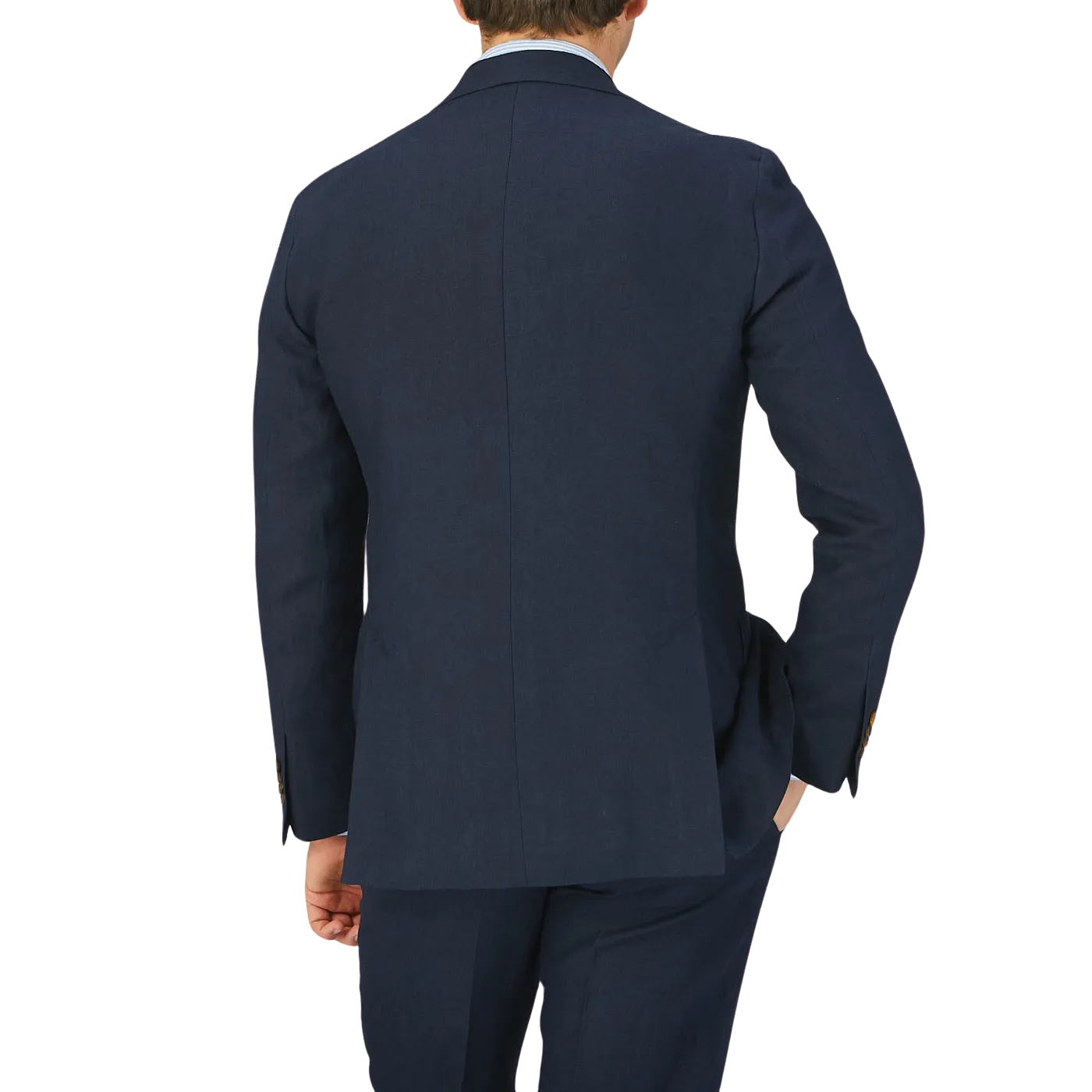 Navy Blue Pure Linen Suit Jacket