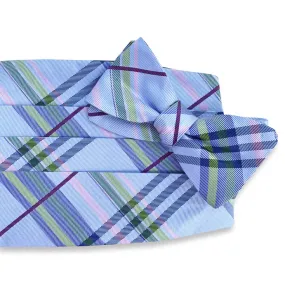 Neapolitan Plaid: Cummerbund Set - Blue