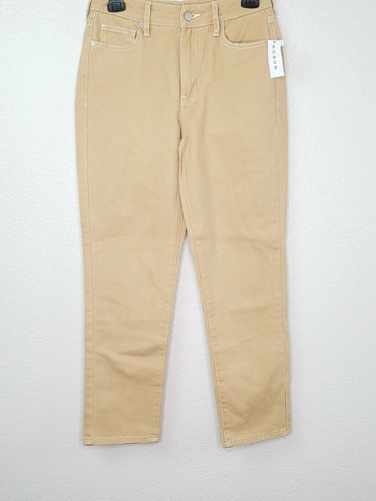 PacSun L.A. Women's Camel Beige Denim High Rise Utility Relaxed Leg Jeans