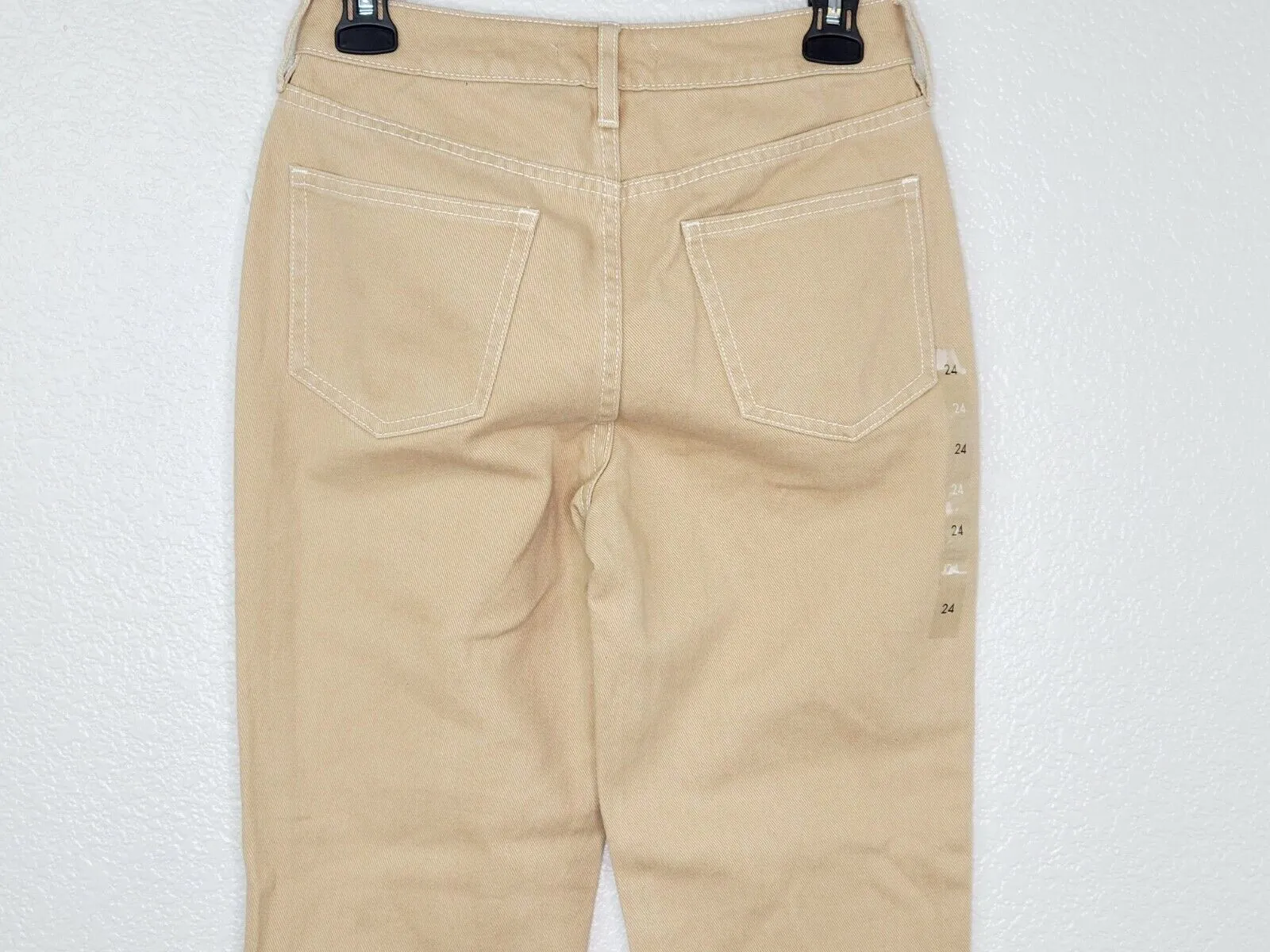 PacSun L.A. Women's Camel Beige Denim High Rise Utility Relaxed Leg Jeans