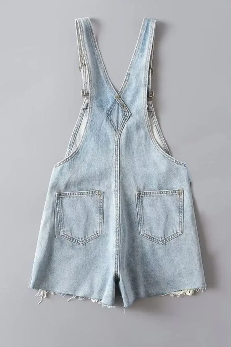 PD293 Denim Overall Shorts