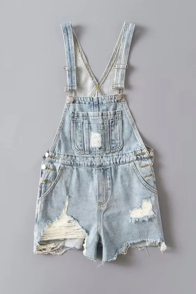 PD293 Denim Overall Shorts