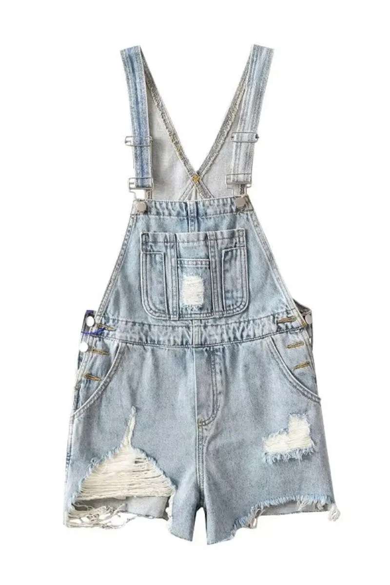 PD293 Denim Overall Shorts