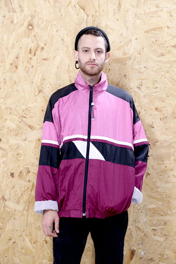 Pink Panelled 90s Sports Jacket