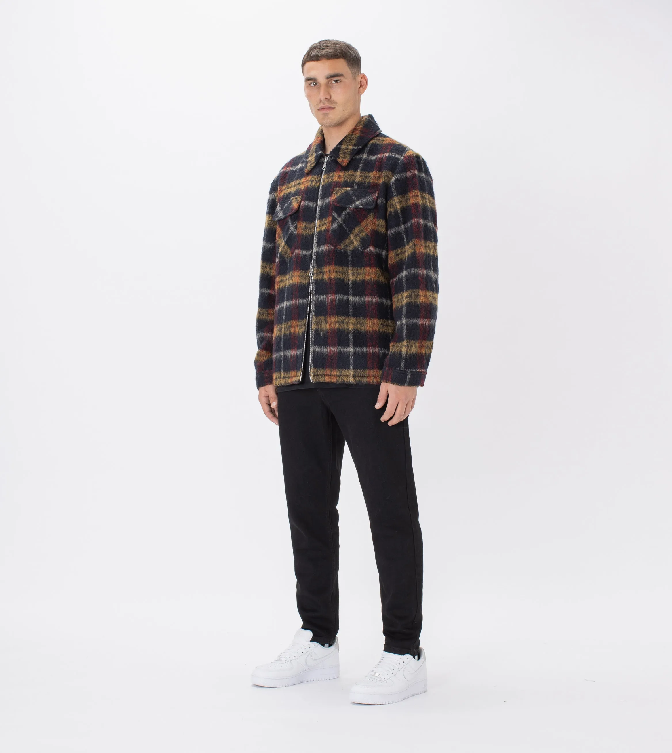 Plaid Work Jacket Black/Red