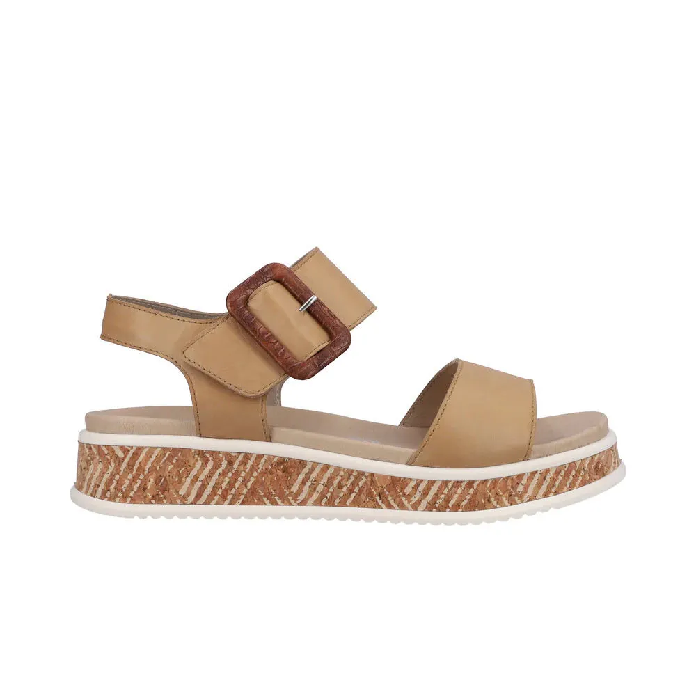 REVOLUTION MIDFORM BIG BUCKLE SANDAL TAN - WOMENS