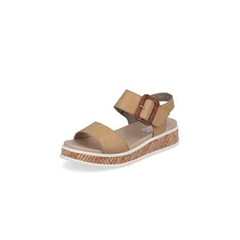 REVOLUTION MIDFORM BIG BUCKLE SANDAL TAN - WOMENS