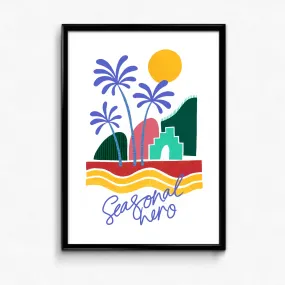 Seasonal Hero 'Palms' Print - White