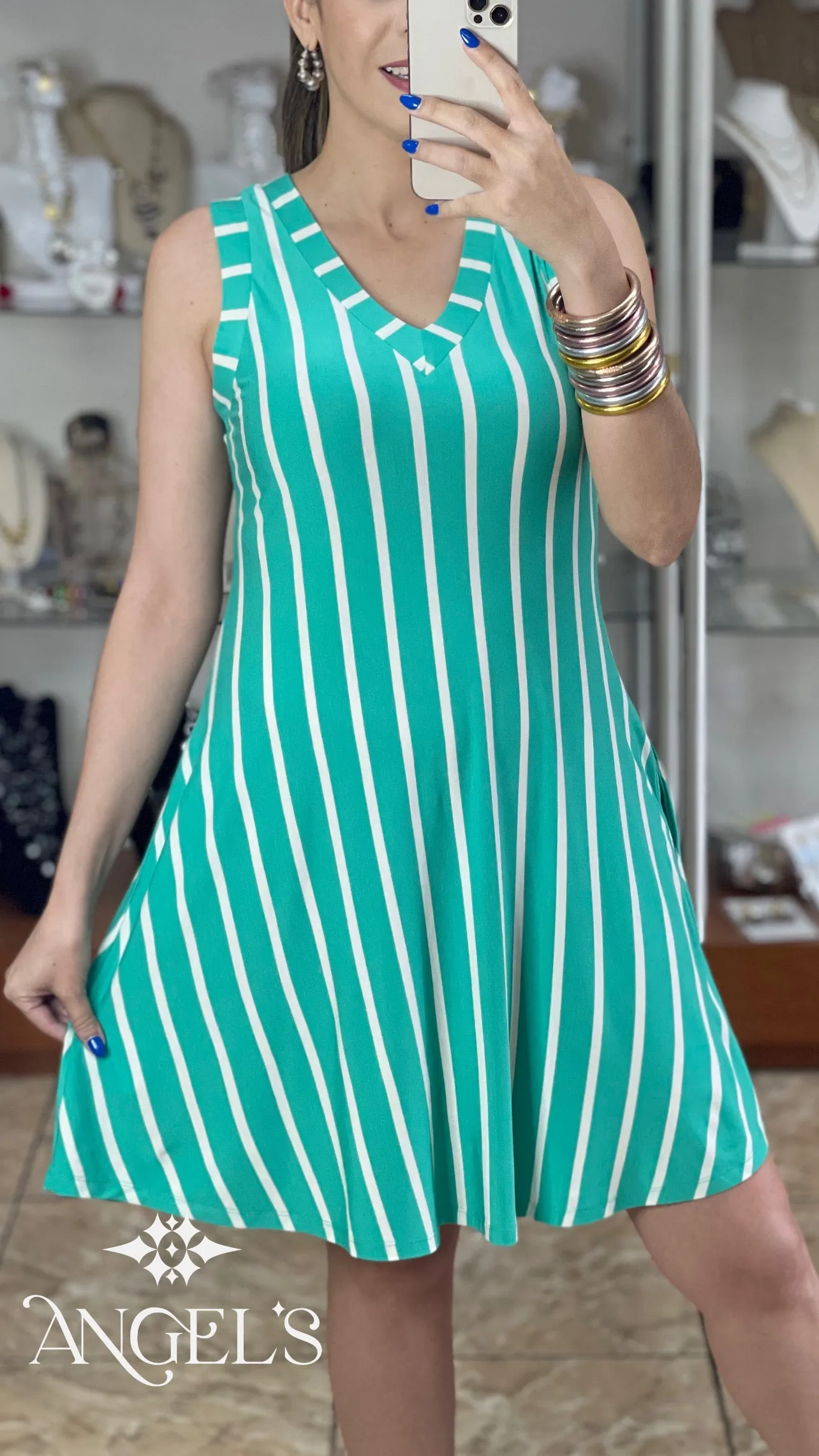 Sleeveles Stripes Dress