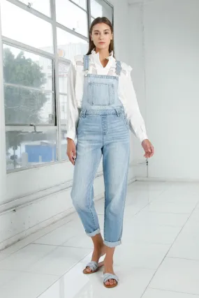 Sophia Pocket Detail Denim Overall Jumpsuit