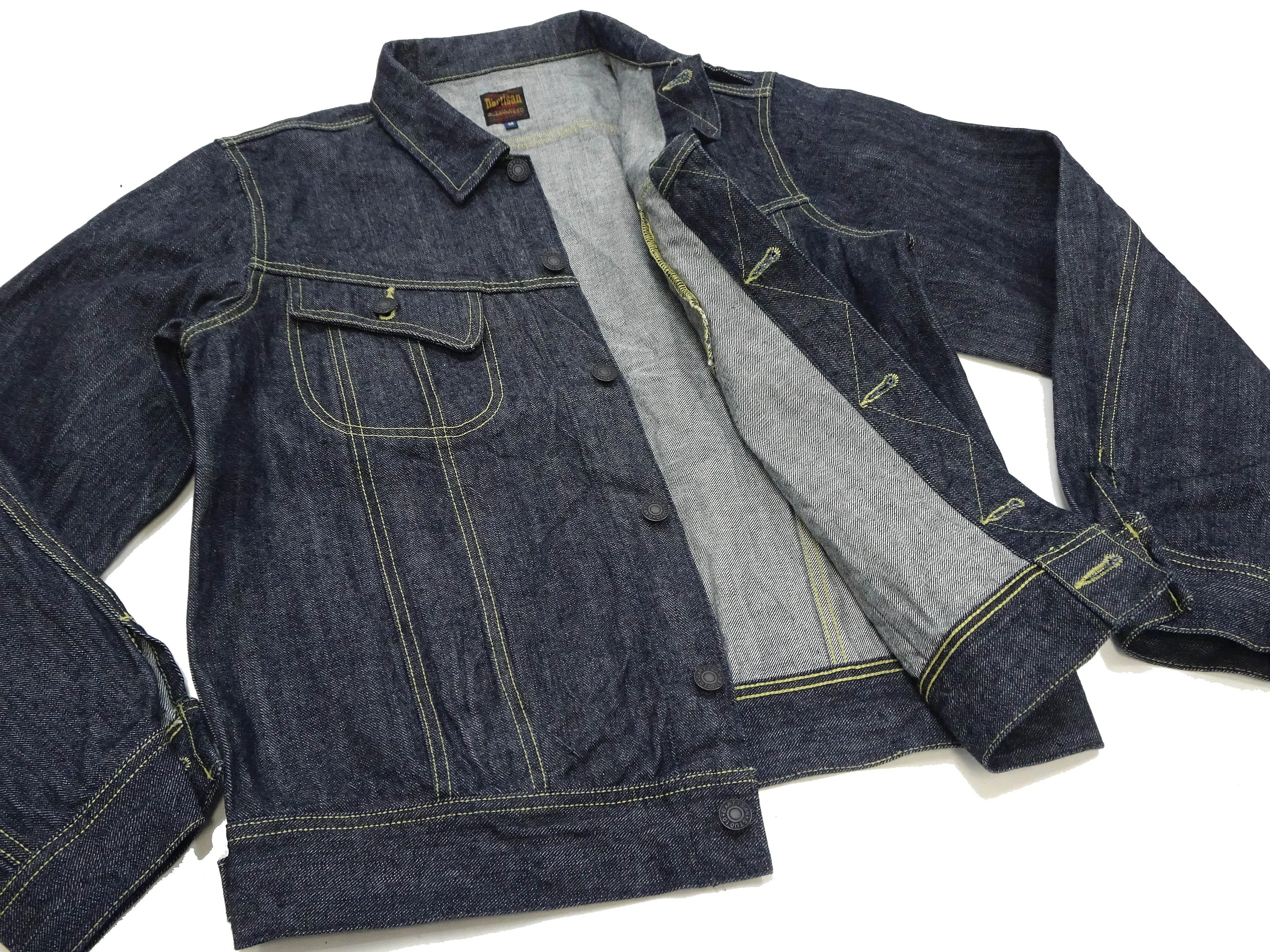 Studio D'artisan Denim Jacket 101-J Men's Reissue Lee Rider 101J Jean Jacket D4557 One-Wash Indigo Denim