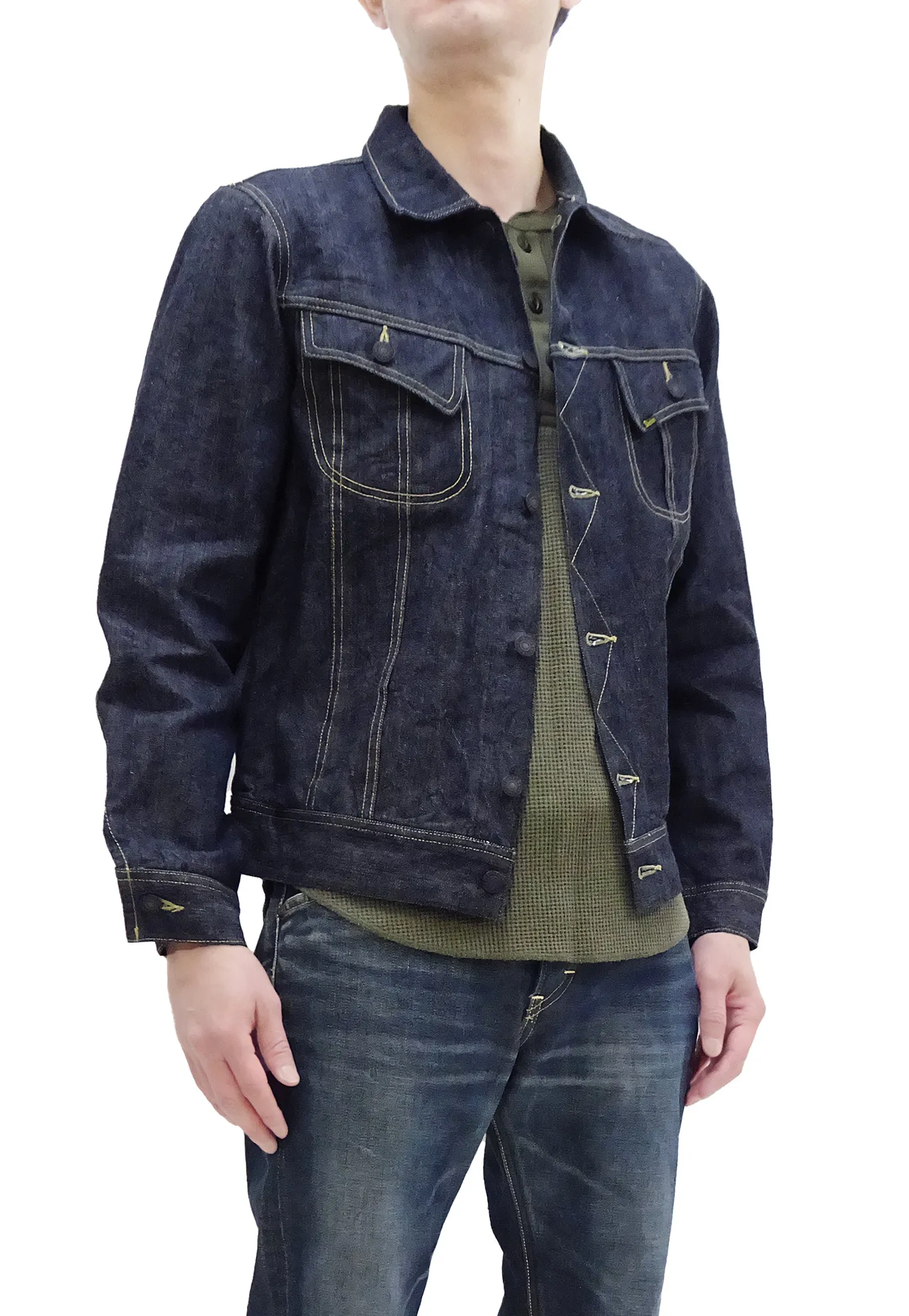 Studio D'artisan Denim Jacket 101-J Men's Reissue Lee Rider 101J Jean Jacket D4557 One-Wash Indigo Denim