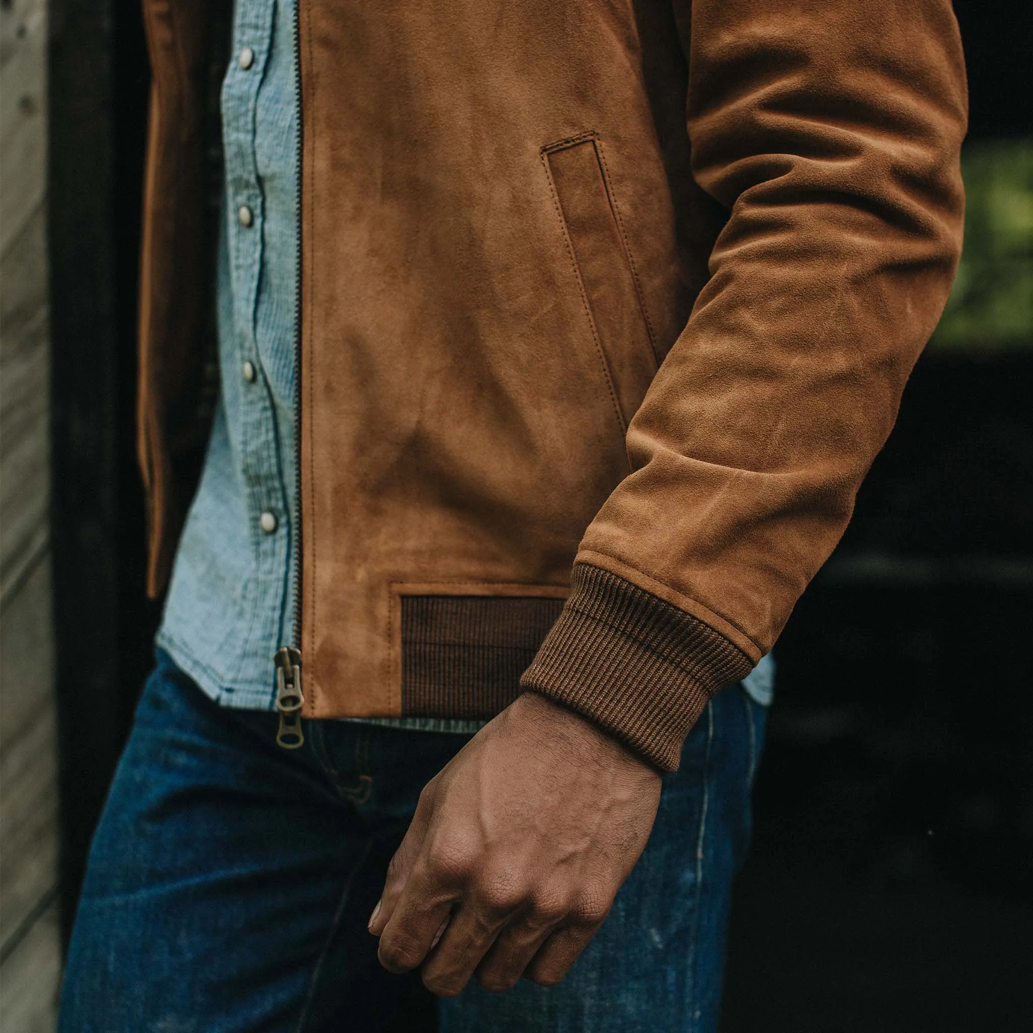 The Bomber Jacket in Sierra Suede