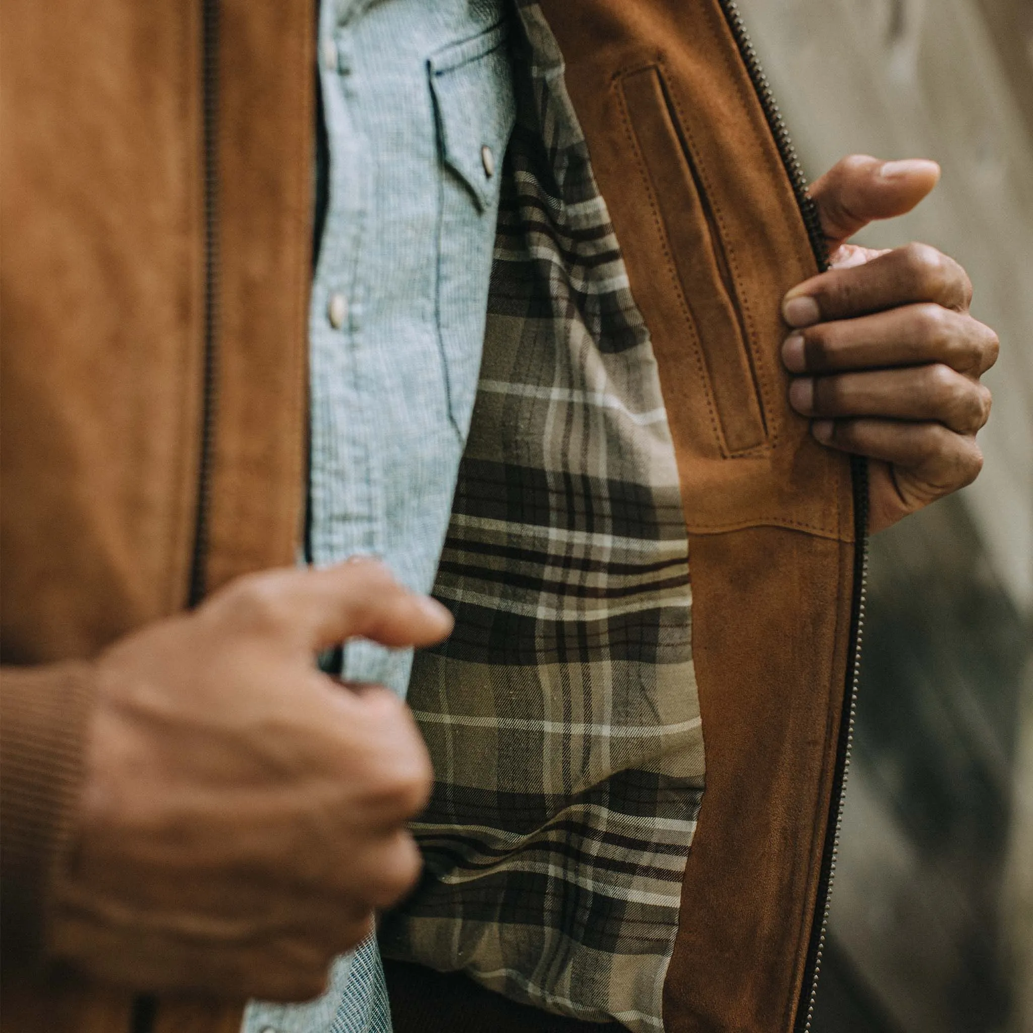 The Bomber Jacket in Sierra Suede