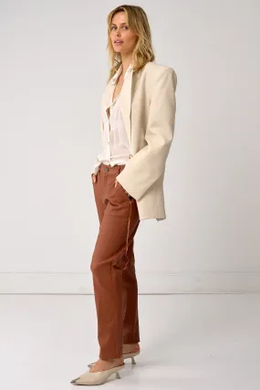 The Bondi Slouch Pant Golden Brown Stretch Leather