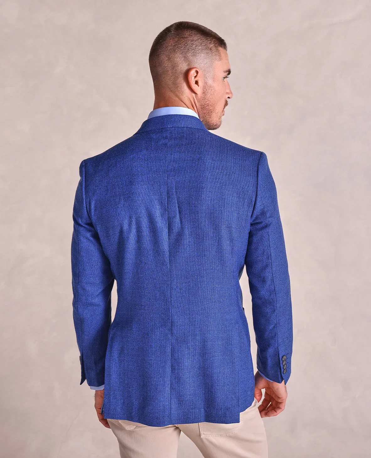 The George - Luxe Textured Soft Jacket - Blue