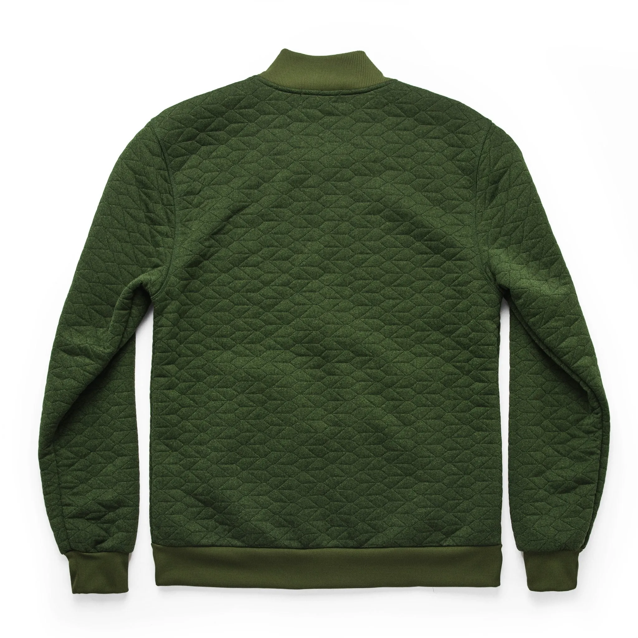 The Inverness Bomber in Olive Knit Quilt