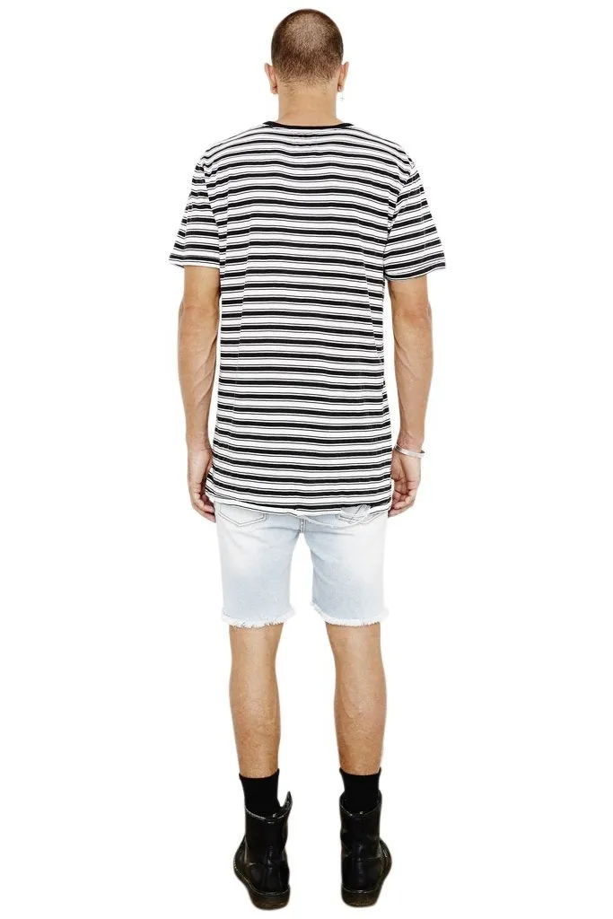 The People Vs MENS 1CM STRIPE TEE BLACK & WHITE