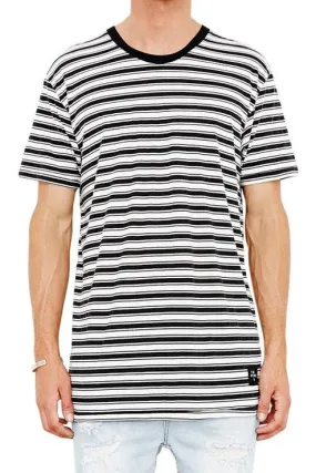 The People Vs MENS 1CM STRIPE TEE BLACK & WHITE