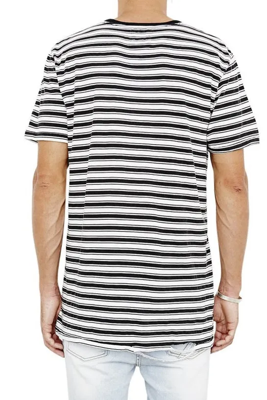 The People Vs MENS 1CM STRIPE TEE BLACK & WHITE