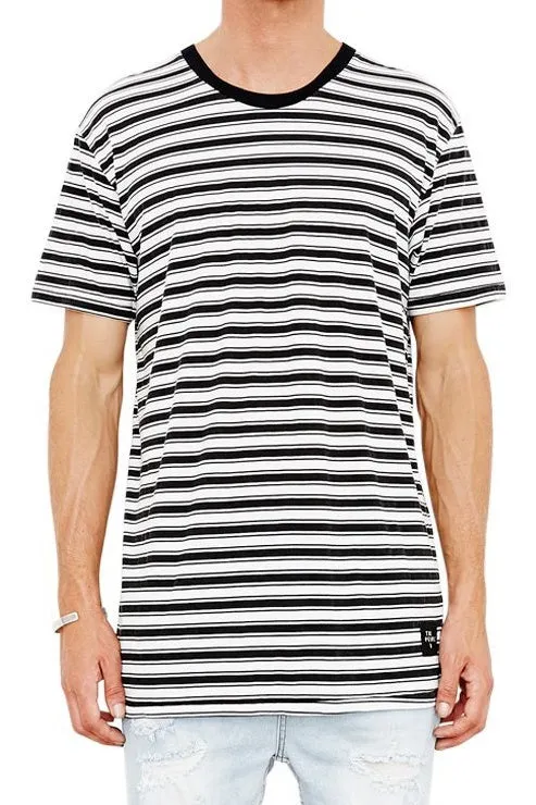 The People Vs MENS 1CM STRIPE TEE BLACK & WHITE