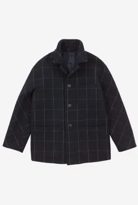 Three Bucket Pocket Jacket Navy Grey Overcheck