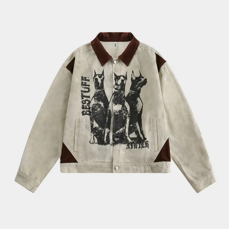 Vintage Bark | Retro Washed Doberman Denim Jacket