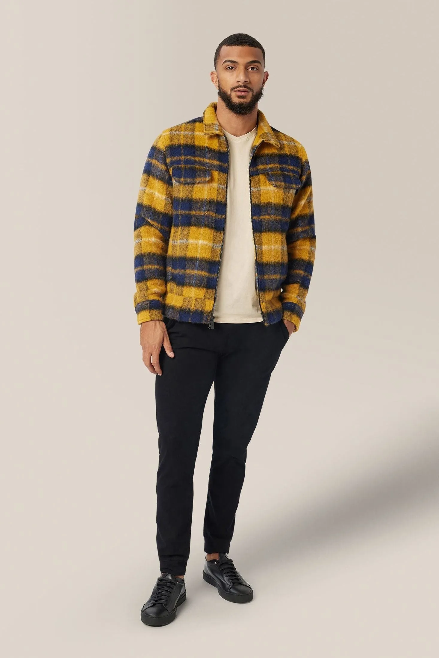 Zip Up Jacket | Plaid Wool Blend