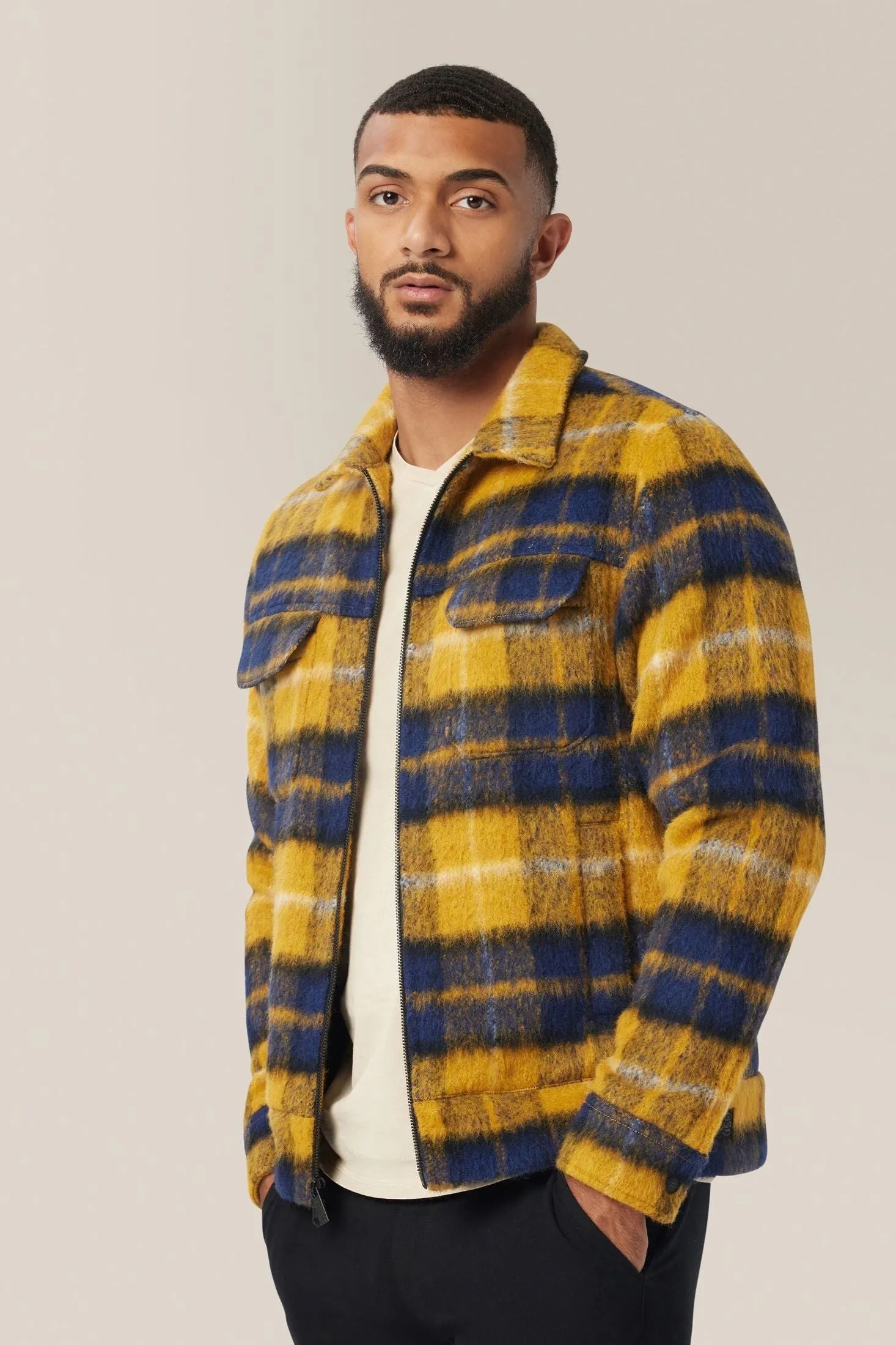 Zip Up Jacket | Plaid Wool Blend